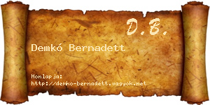 Demkó Bernadett névjegykártya