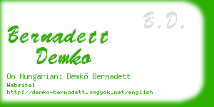 bernadett demko business card