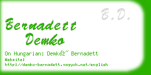 bernadett demko business card